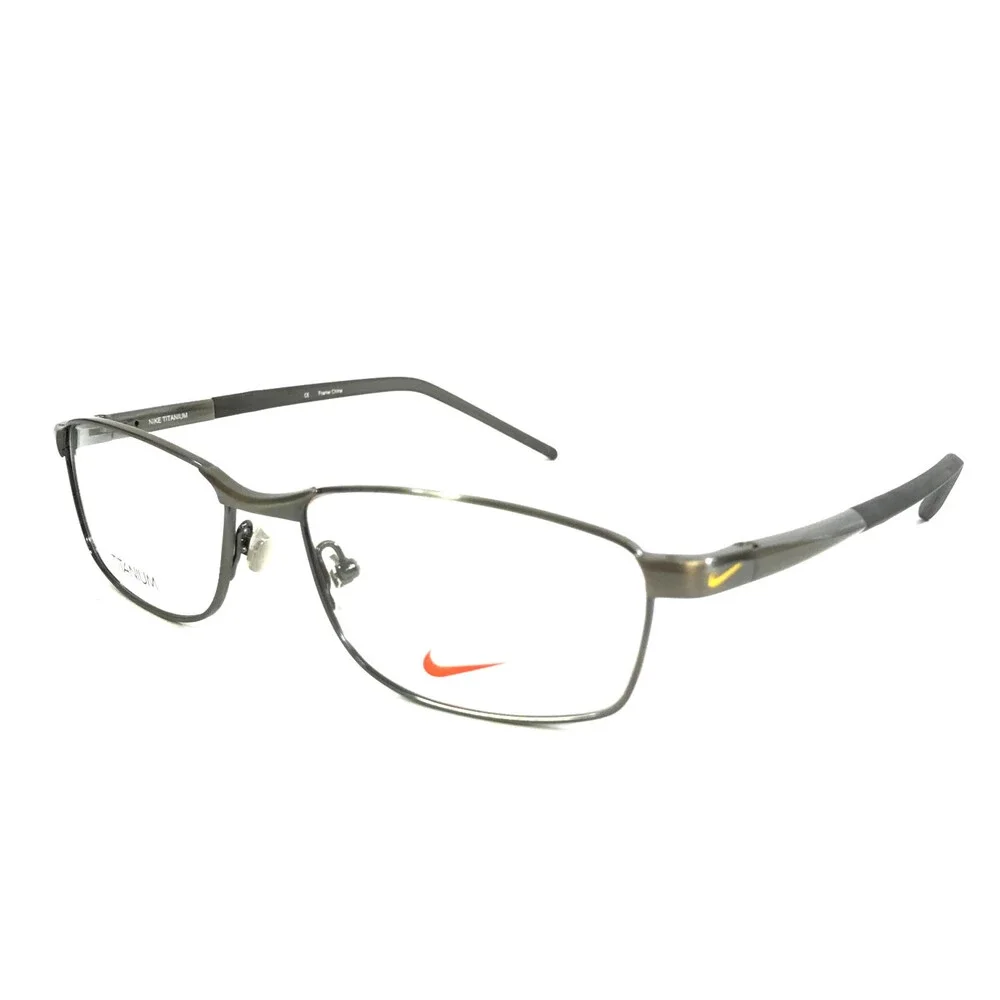 Nike Eyeglasses Frames 6025 060 Brushed Gunmetal Wire Rim Titanium 53-16-140